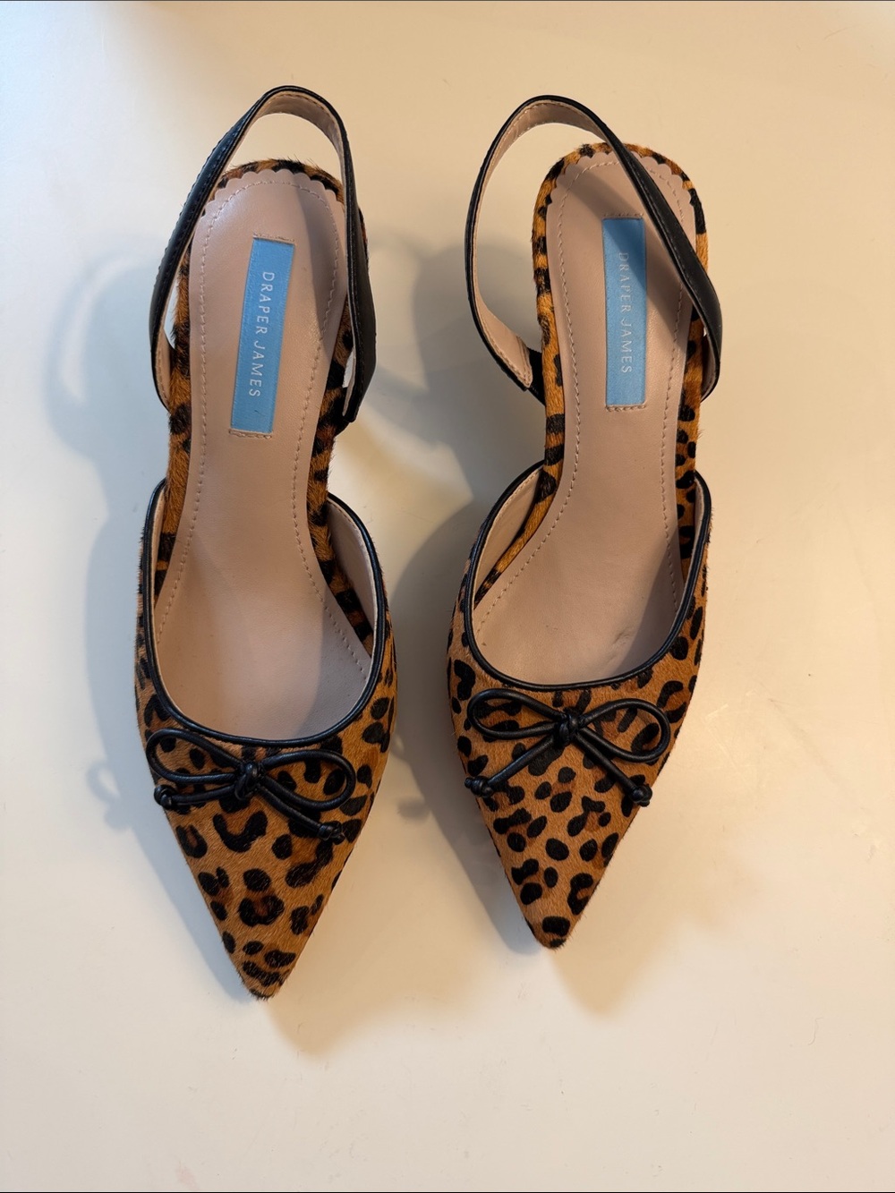 Draper James Leopard-Print Pointed Slingback Tess heels size 6